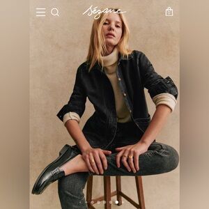 Sezane Will Jacket washed black